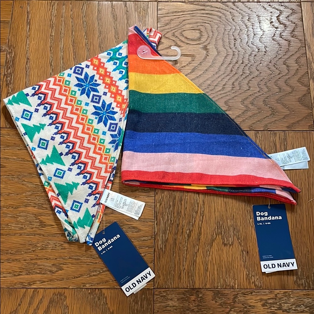 Old Navy Dog Colorful Bandana Set